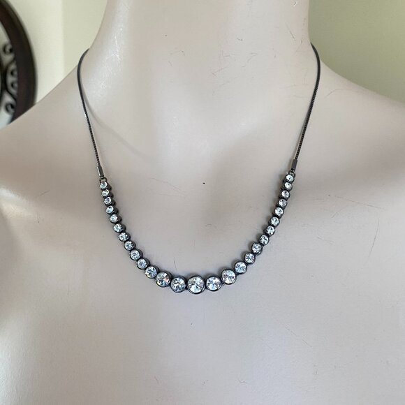 FAC Crystal Bolo Gunmetal Bracelet & Necklace Set - Picture 3 of 7